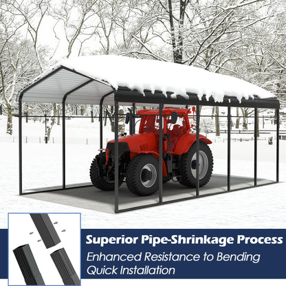 Metal Carport (12x25 FT Black)