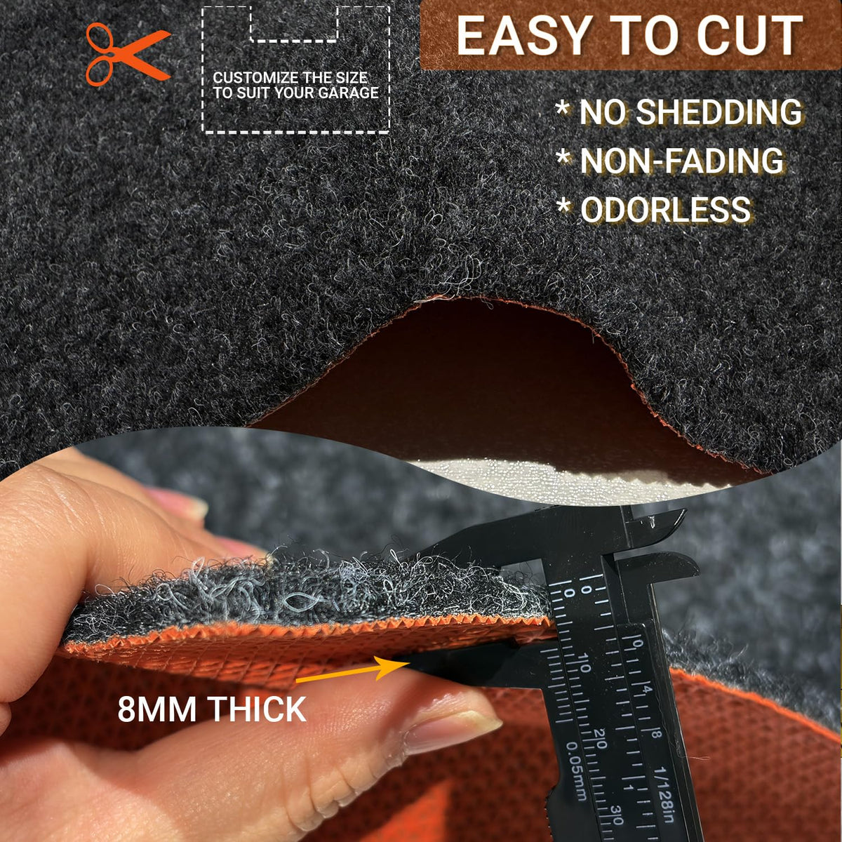 Oil Car Mat for Garage Floor Large 8MM Thick Heavy Rubber Carpet 98x79 (98"L x 79"W x 0.32"Th)