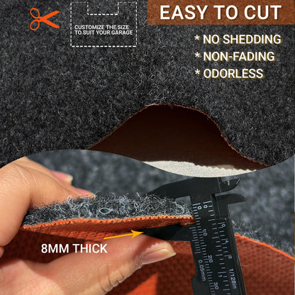 Oil Car Mat for Garage Floor Large 8MM Thick Heavy Rubber Carpet 98x79 (98"L x 79"W x 0.32"Th)