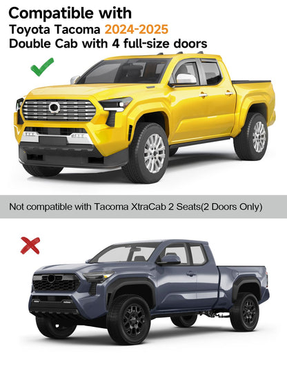 in Channel Window visors Rain Guards for Toyota Tacoma 2024 (Fit for 2024-2026 Toyota Tacoma Double Cab)