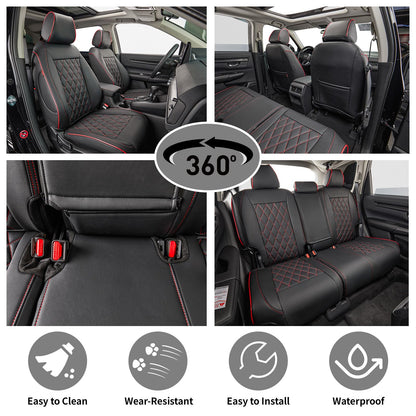 Custom Seat Covers for KIA Sportage 2023 (Black with Red Piping / 2023-2027 Sportage (No LX))