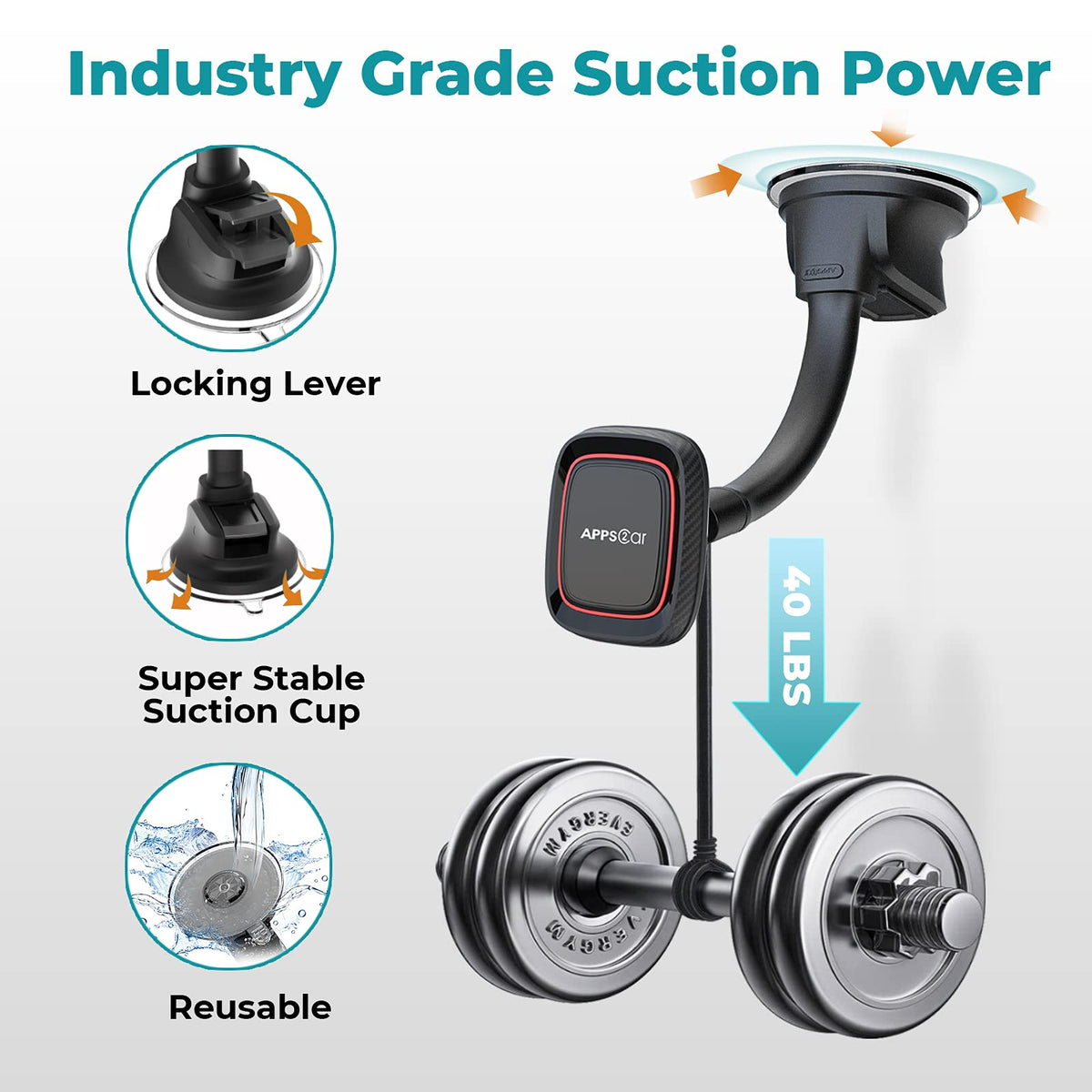 Magnetic Phone Holder for Car (Black)
