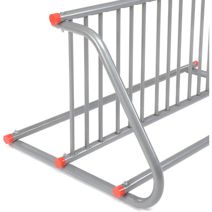 59-3/4"L Grid Bike Rack, Double Sided, Powder Coated Steel, 10-Bike Capacity, Gray, Commercial Bike Rack for Stores, Parks and Schools