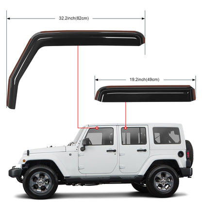 in Channel Rain Guards for Jeep Wrangler JK 2007 (Wrangler JK 2007-2018)