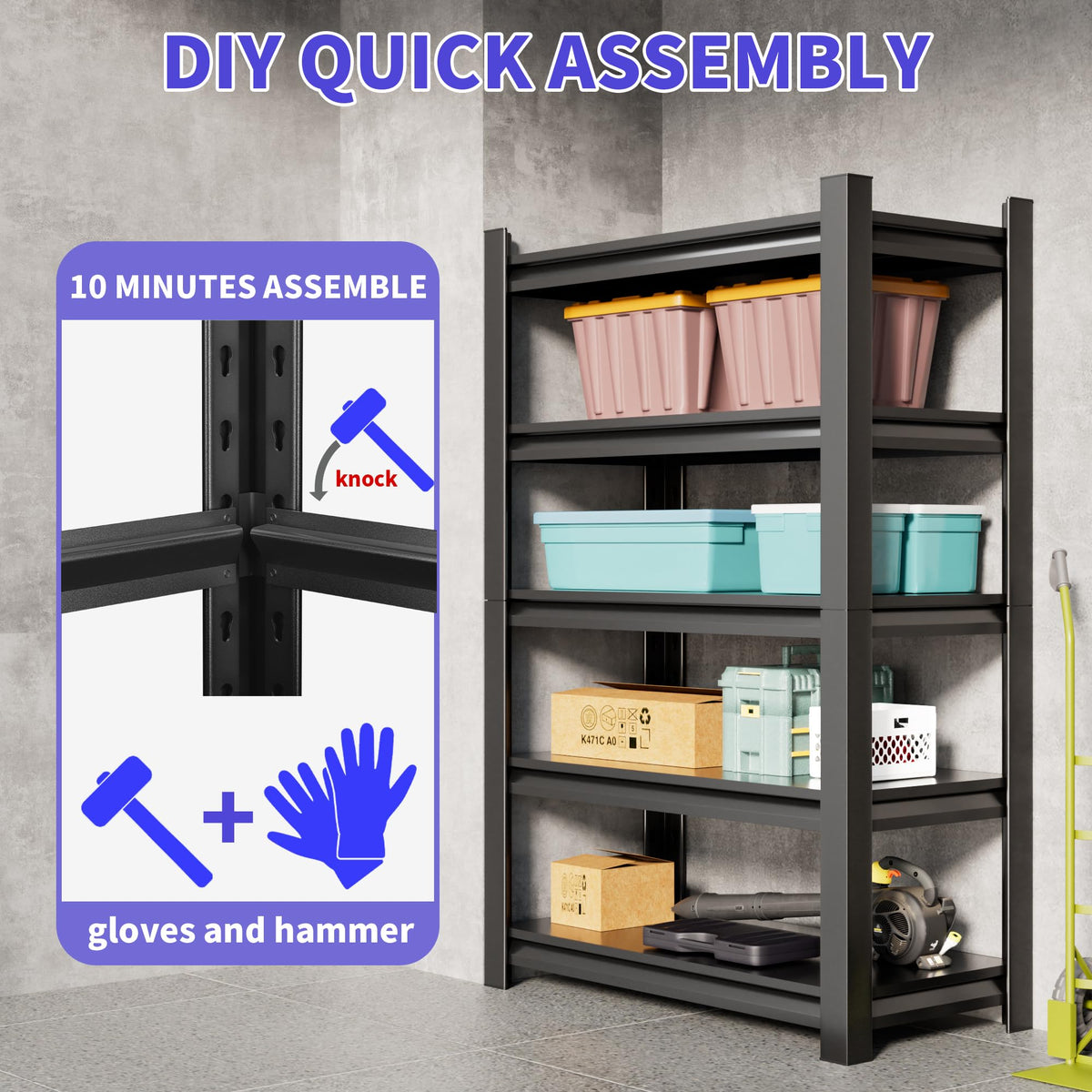 Garage Shelving Heavy Duty (77.87"*47.2”*18",1 Set)