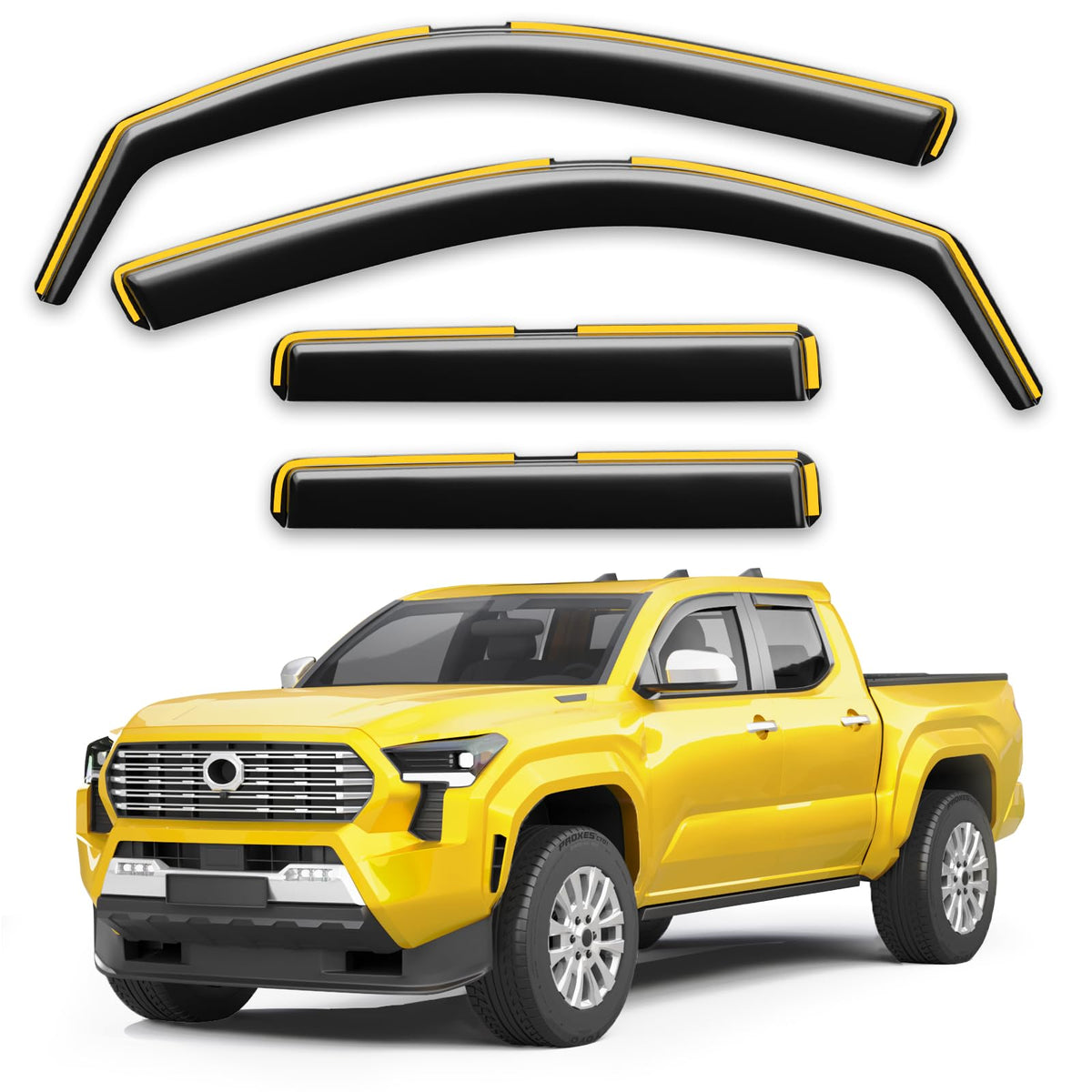 in Channel Window visors Rain Guards for Toyota Tacoma 2024 (Fit for 2024-2026 Toyota Tacoma Double Cab)
