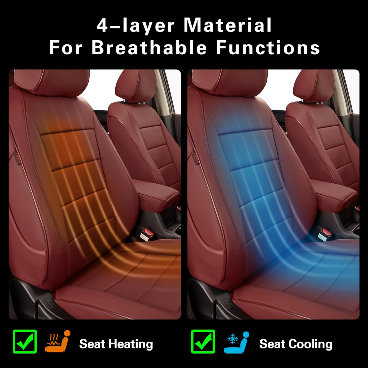 Custom Seat Covers for KIA Sportage LX 2023 (Burgundy / 2023-2027 Sportage LX (No Hybrid ))