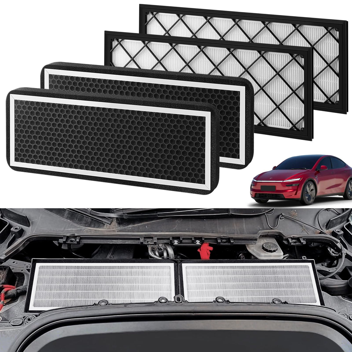 4PCS HEPA Cabin Air Filter for Tesla Model Y 2020