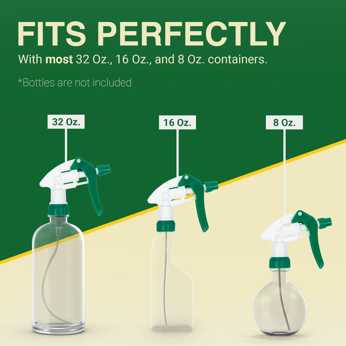 Spray Bottle Nozzle Replacement Tops (32 Ounces (Pack of 24) / Green)