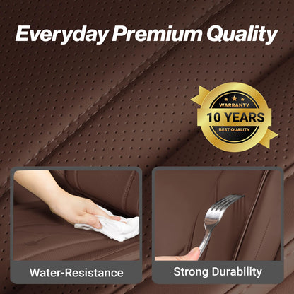 Premium Custom Fit Truck Car Seat Covers Full Set Seat Waterproof (X62 (See Vehicle Size Chart) / Full Set - Dark Brown)