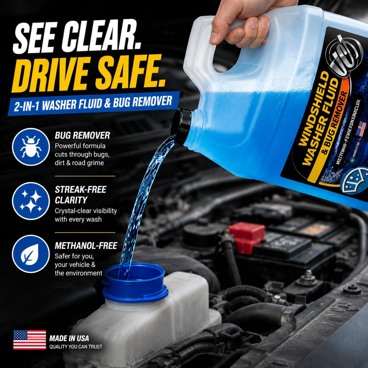 Windshield Washer Fluid 1 Gallon (Blue / 128 Fl Oz (Pack of 1))