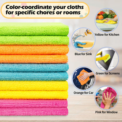 Microfiber Cleaning Cloth (5 Colors Assorted / 50pk)