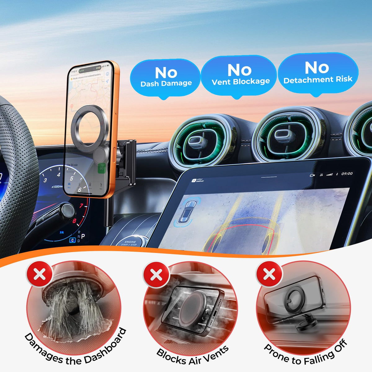 Car Phone Holder for Mercedes Benz GLC 2023