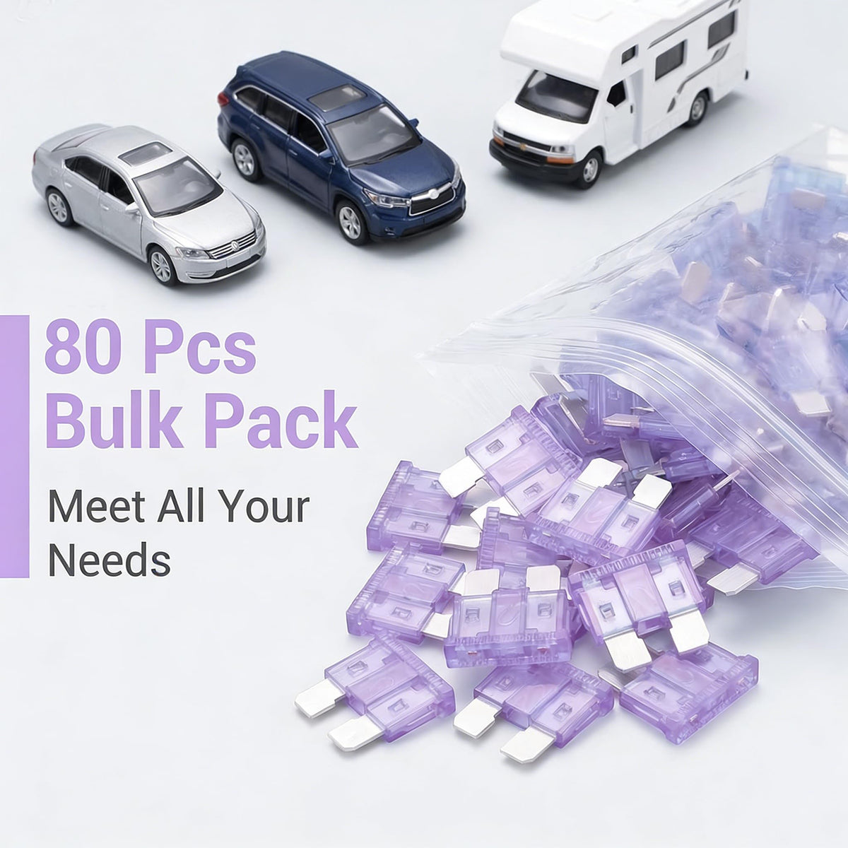 80Pcs) 35 Amp Standard Fuse, 35A Car Blade Fuses for Car/RV/Truck/SUV/Motorcycle/Boat