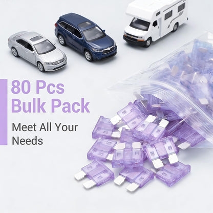 80Pcs) 35 Amp Standard Fuse, 35A Car Blade Fuses for Car/RV/Truck/SUV/Motorcycle/Boat