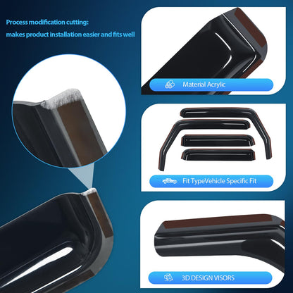 in Channel Rain Guards for Jeep Wrangler JK 2007 (Wrangler JK 2007-2018)