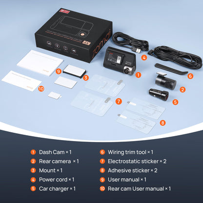 4K Dash Cam Front and Rear with STARVIS