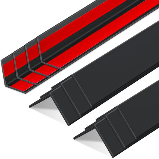 10 Pcs 1-1/8 x 48 Inches Wall Corner Protector Guards Bulk, Black (1-1/8 x 48 Inches / Black)