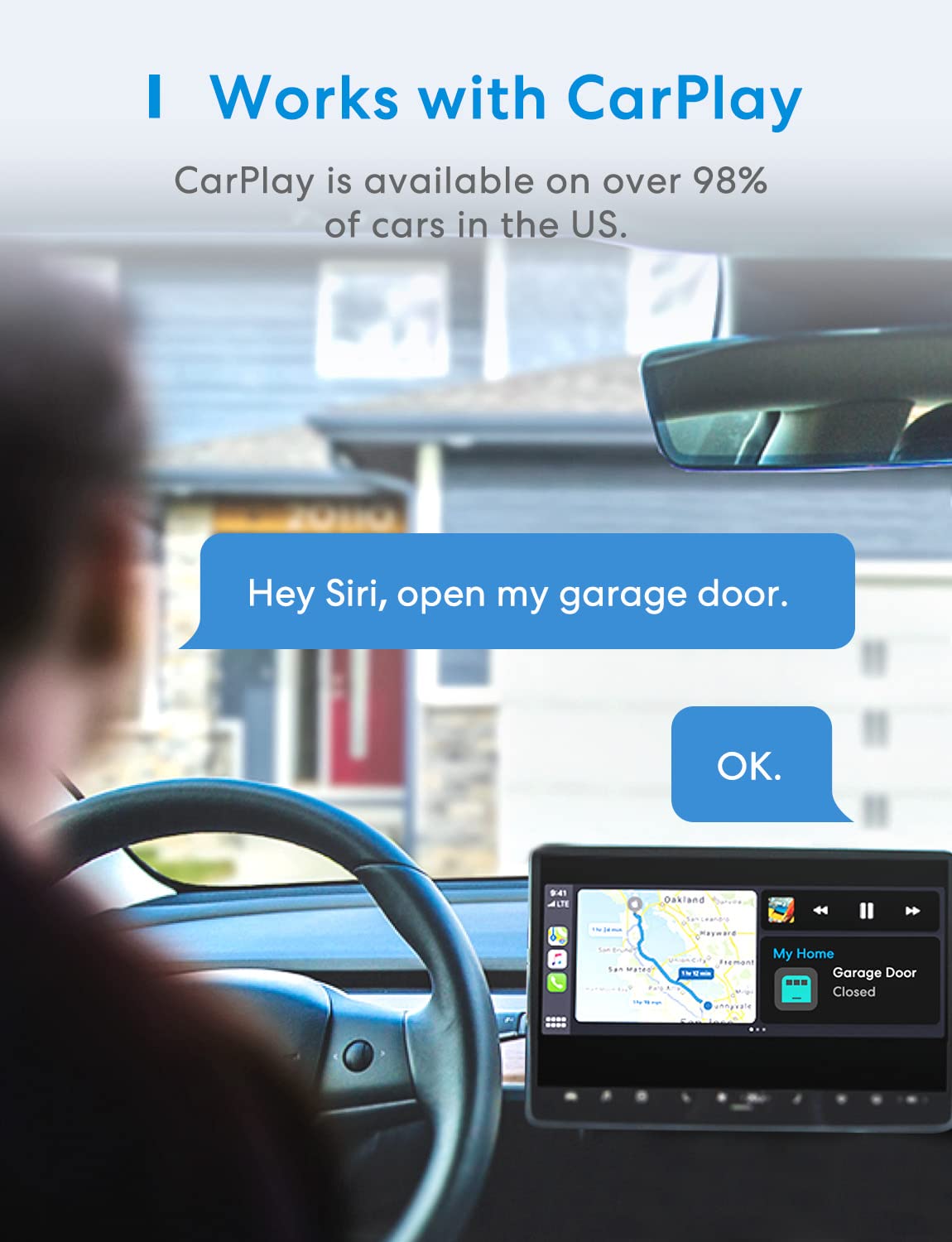 Smart Garage Door Opener Remote (White / MSG100-HomeKit)