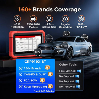 X431 CRP919XBT OBD2 Scanner (Red / 7 inch)
