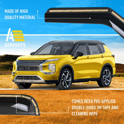 Extra Durable Window Deflectors in (For Mitsubishi Outlander 22-27)