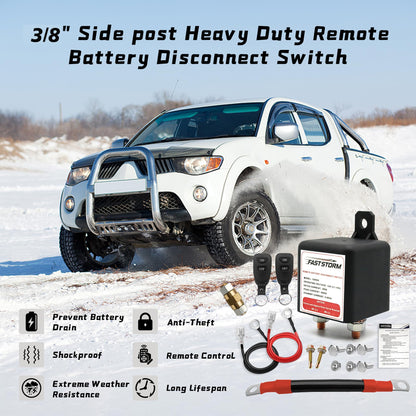 3 8" Side Post Remote Battery Disconnect Switch 12V (200A 3/8"Side Post Remote Disconnect Switch)
