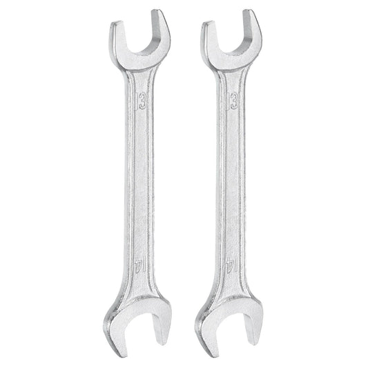 2pcs 13x14mm Double Open End Wrench 15° Offset Angle Wrenches (13mm x 14mm)