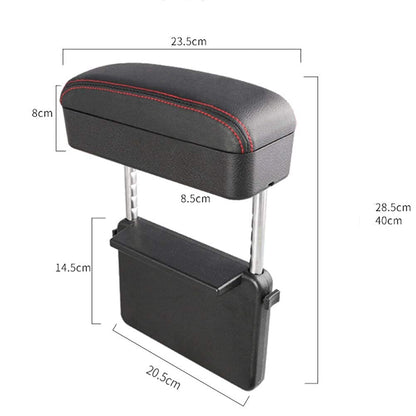 Car Armrest Box Adjustable Pad Refit Car Central Lift Armres Storage Organizer Box Arm Rest (Black red line)