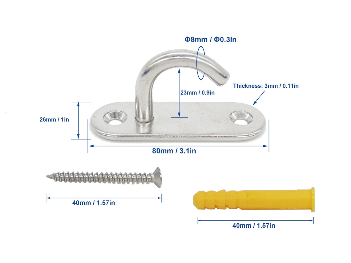 304 Stainless Steel J Hooks (M8 J Hook)