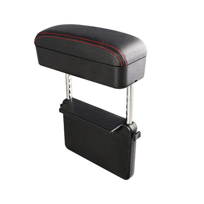 Car Armrest Box Adjustable Pad Refit Car Central Lift Armres Storage Organizer Box Arm Rest (Black red line)