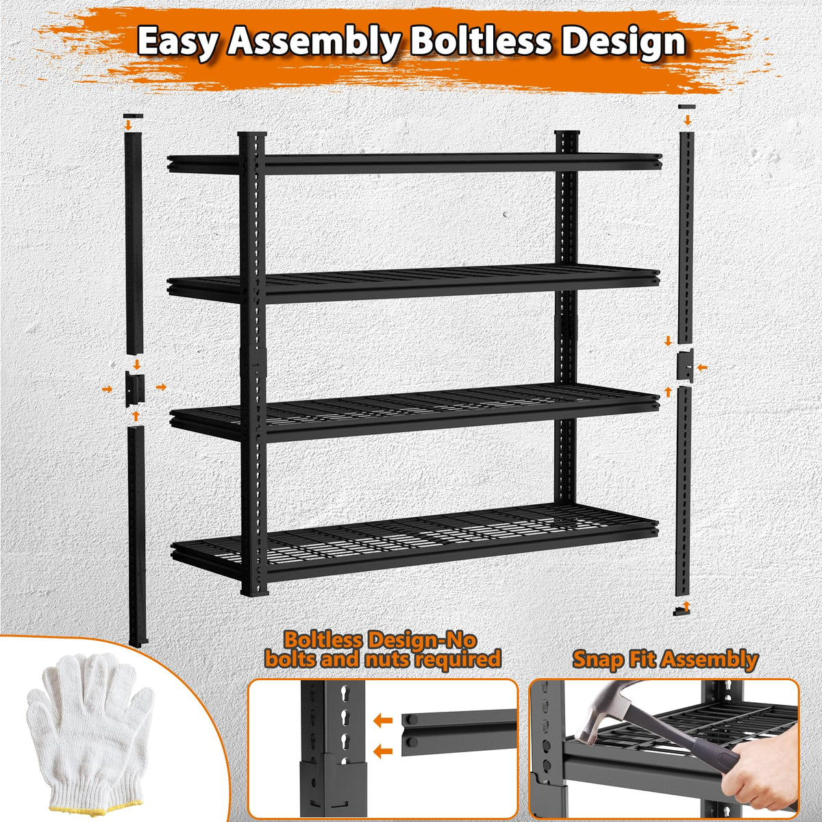 Storage Shelves Heavy Duty 3 PCS (4 Tier 48"W x 18"D x 60"H)