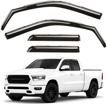 Window Deflectors Smoke Tinted in (For RAM 19-27 Quad Cab)