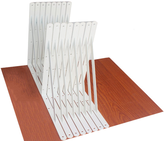 16 Pack L14 x H 10" White Heavy Duty Shelf Brackets with Screws Metal Shelf Brackets Shelf Support Angle Brackets for Shelves L Brackets Heavy Duty Floating Shelf (16 Pack-White / 14''x10'')