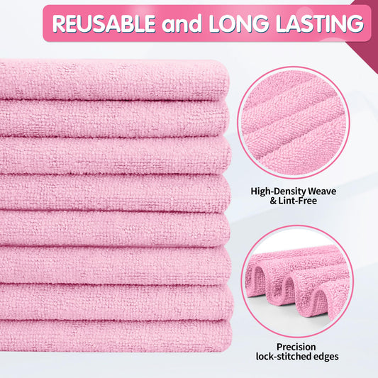 Pink Microfiber Cleaning Cloth (Pink / 12pk)