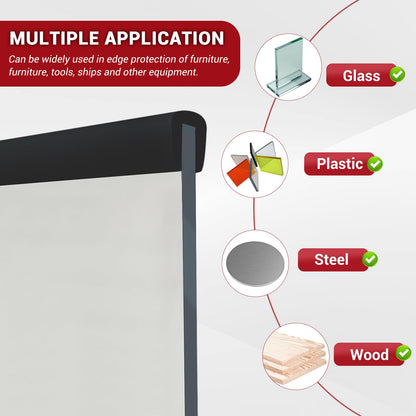 Rubber Edge Trim (Fit 3/16" - L20' / Black)
