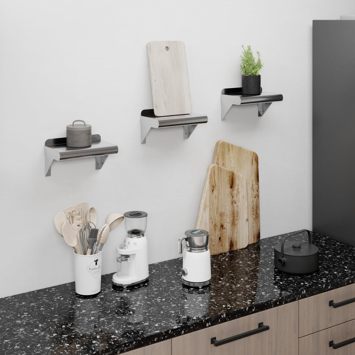 6 in. Deep x 10 in. Wide Stainless Steel Wall Mount Shelf (6 in. Deep x 10 in. Wide)