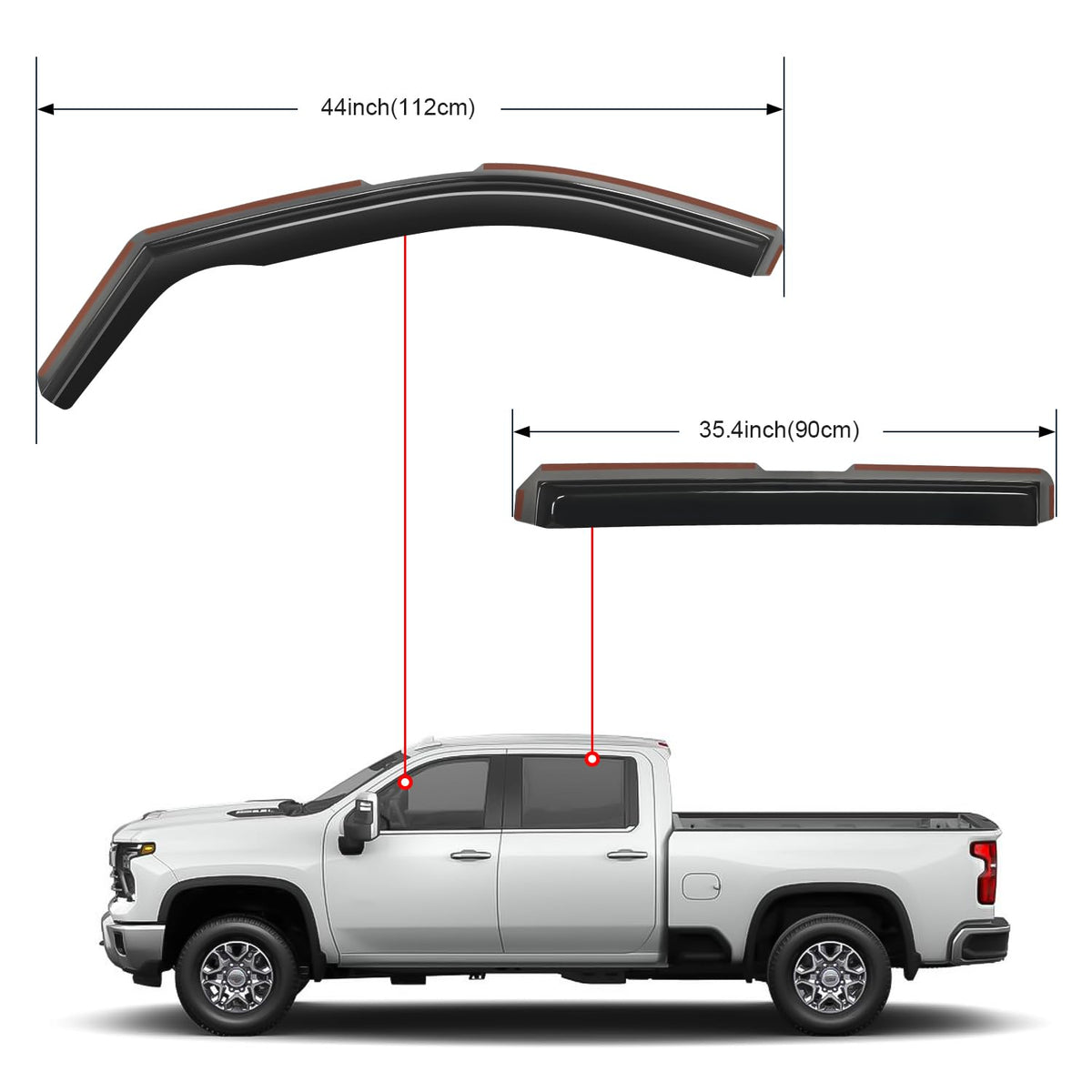 Rain Guards for Silverado 2500HD 2020 (Silverado 2500HD/3500HD 2020-2026 Crew Cab)