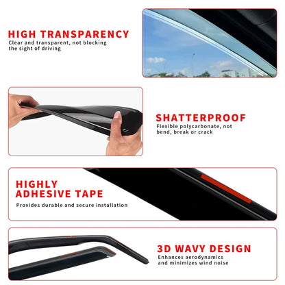 in Channel Rain Guards Fit for 2021 2022 2023 2024 2025 2026 Chevrolet