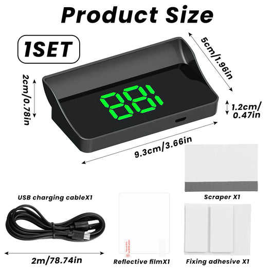 GPS Digital Speedometer for Car MPH (HUD Speedometer (Green Display))