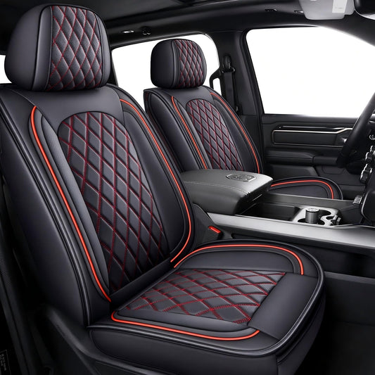 Dodge Ram Seat Cover Full Set Fit For 2009 (Black and Red / Full Set (Flat Back))