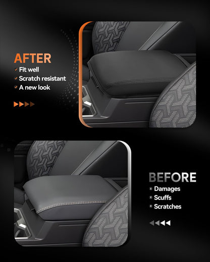 for 2024 2025 2026 Toyota Tacoma Center Console Cover Armrest Box Cover for Tacoma (Toyota Tacoma-Thin black)