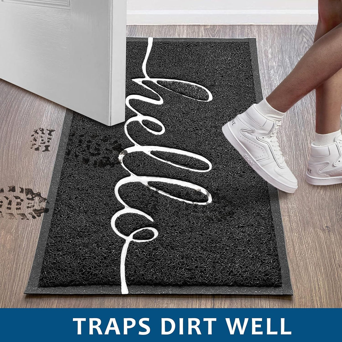 Door Mat Outside Inside Hello Doormat (Hello / 2'6" x 1'6")