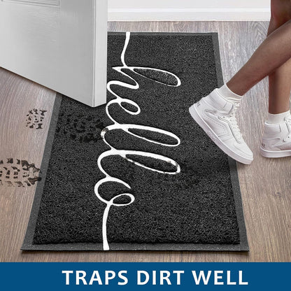Door Mat Outside Inside Hello Doormat (Hello / 2'6" x 1'6")