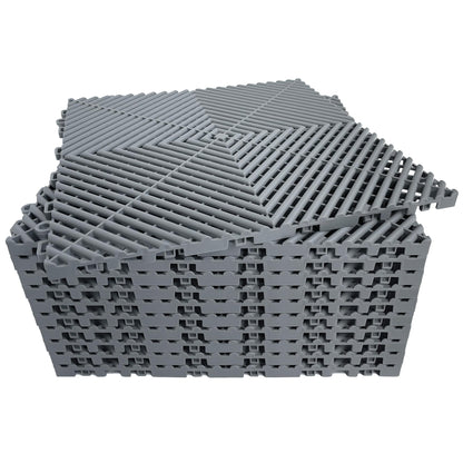 Interlocking Garage Floor Tiles (Grey / 16"L x 16"W x 0.71"Th)