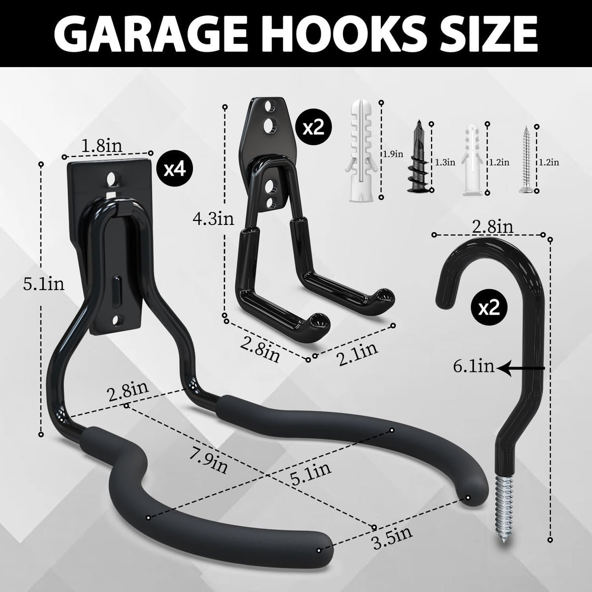 4 Pack Weed Eater Hanger (Black / 4 Pack Weed Eater Hanger - 2SU)