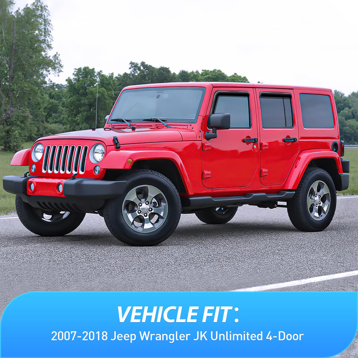 in Channel Rain Guards for Jeep Wrangler JK 2007 (Wrangler JK 2007-2018)