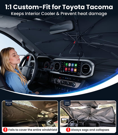 2026 Upgraded Windshield Sun Shade Umbrella (For Toyota Tacoma)