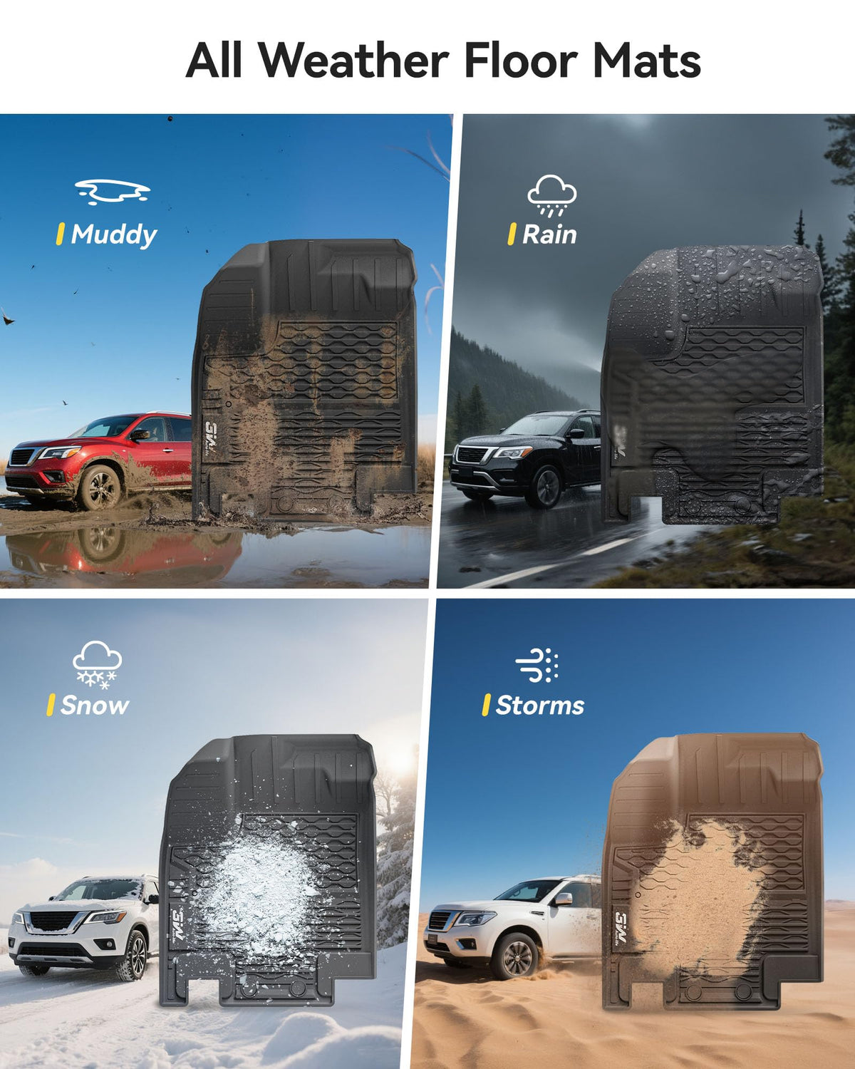 Floor Mats Set for Nissan Pathfinder 7seats 2022