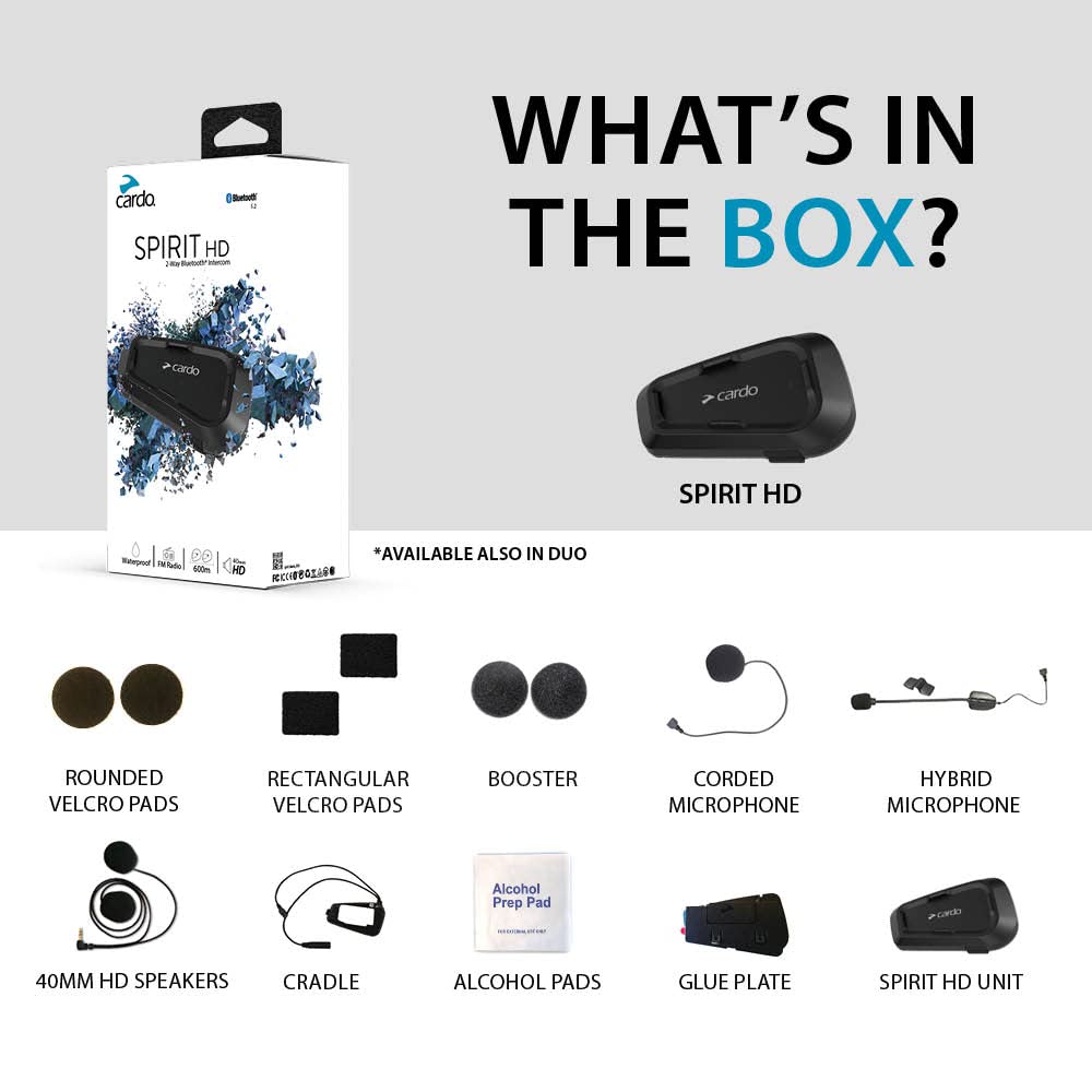 SPIRIT HD Motorcycle Helmet Bluetooth Headset (1 Pack / Spirit HD)