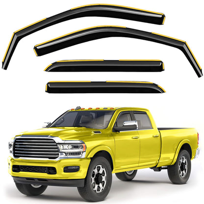 Window visors Rain Guards for Dodge RAM 2500 3500 2019 (2019-2026 Dodge RAM 2500 3500 Crew Cab)